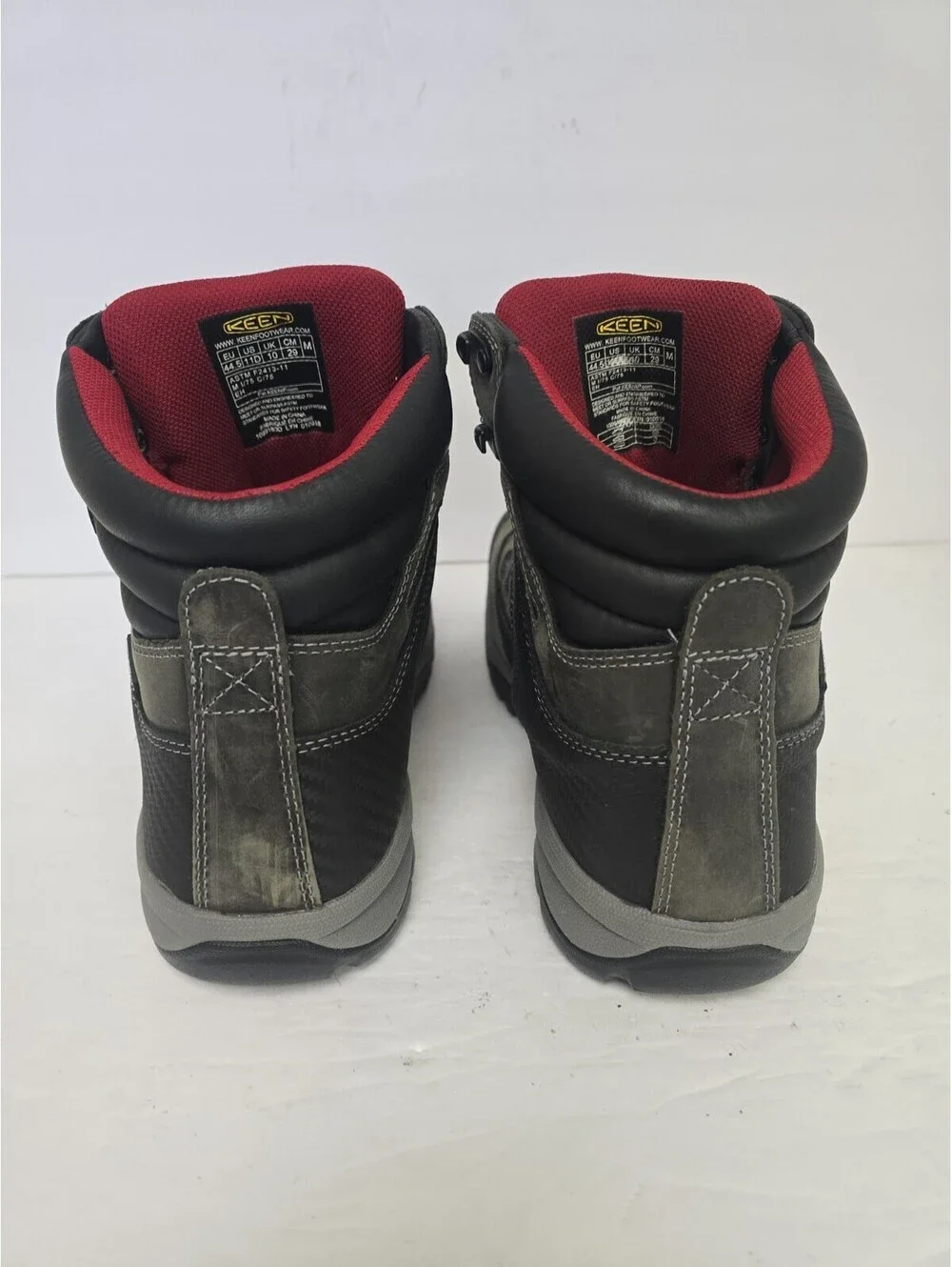 Keen Men's Tucson Mid 1009180 Steel Toe Waterproof Work Boot Gray Black Size 11D